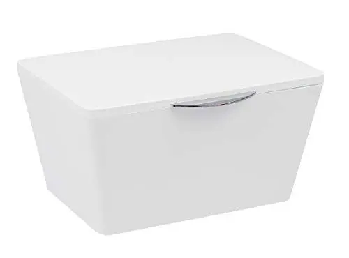 Produktbild: WENKO Aufbewahrungsbox mit Deckel Mod. Brasil, mattierter Aufbewahrungskorb für Badezimmer & Gäste-WC, dekorativer Badkorb aus bruchsicherem Kunststoff, BPA-frei, 19 x 10 x 15,5 cm, Weiß