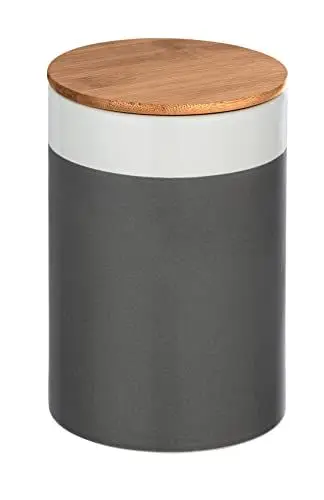 Produktbild: WENKO Aufbewahrungsdose Malta 1,45 l hochwertige Keramik, Vorratsdose, Frischhaltedose mit Bambusdeckel und Silikonring luftdicht & aromafrisch, 1.45 l Multicolor 18.5 x 12.5 x 12.5 cm