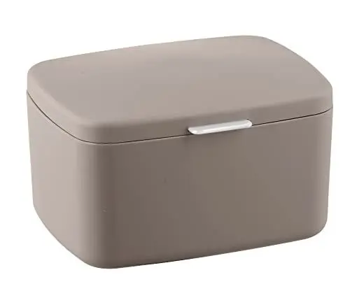 Produktbild: WENKO Badbox Barcelona, universell einsetzbare Box mit Deckel zur Aufbewahrung von Utensilien in Bad, Küche & Haushalt, aus bruchsicherem Spezialkunststoff, BPA-frei, 19,5 x 11 x 16 cm, Taupe