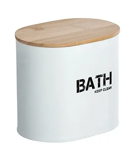 Produktbild: WENKO Badbox Gara mit Deckel Weiß - Aufbewahrungsbox, Badkorb, Stahl, 14.5 x 13.5 x 10.5 cm, Weiß