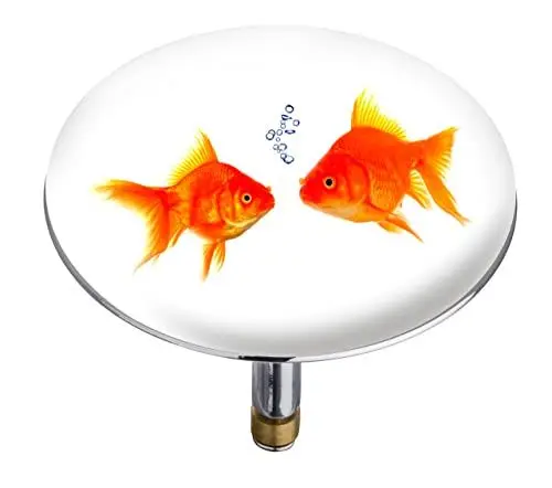 Produktbild: WENKO Badewannenstöpsel Pluggy XXL Fishes Abfluss-Stopfen, für alle handelsüblichen Abflüsse Mehrfarbig