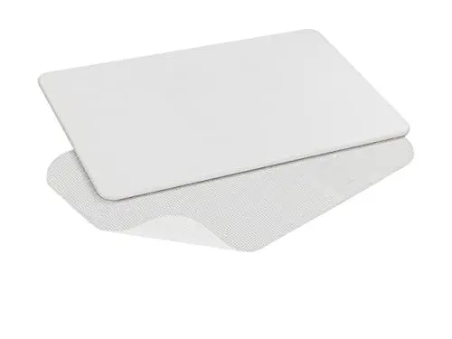 Produktbild: WENKO Badezimmervorlage Mod. Simi aus Kieselgur, hygienische Saunamatte rutschfest, natürlich und langlebig mit wasserabsorbierenden Eigenschaften, schnelltrocknend, 60 x 39 cm, Weiß