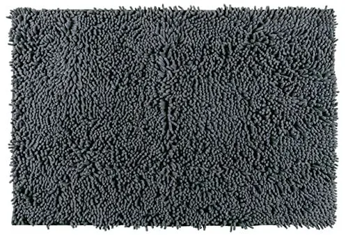 Produktbild: WENKO Badteppich Chenille Mouse Grey - Badematte, Duschmatte, samtweich & rutschhemmend, Polyester, 50 x 80 cm Mausgrau