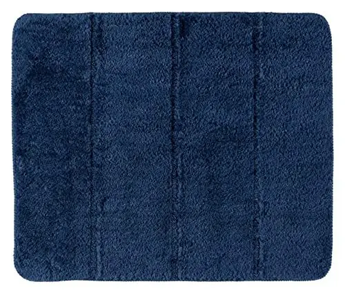 Produktbild: WENKO Badteppich Steps Marine Blue, 55 x 65 cm, Badematte, rutschhemmend, außergewöhnlich weiche und dichte Qualität
