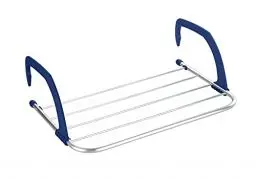 Produktbild: WENKO Balkon-Wäschetrockner Alu, Stabiler Wäschetrockner zum Einhängen für drinnen & draußen, stufenlos verstellbare Aufhängung, aus rostfreiem Aluminium, (B x H x T): 53,5 x 16 x 37-48 cm