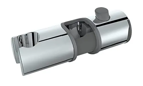 Produktbild: WENKO Brausegleiter Libertà, Duschkopfhalter für Duschstangen mit Ø 25/24/22 mm, Anbringung ohne Demontage der Stange und ohne Werkzeug, aus Kunststoff (ABS), einfache Höhenverstellung, Chrom