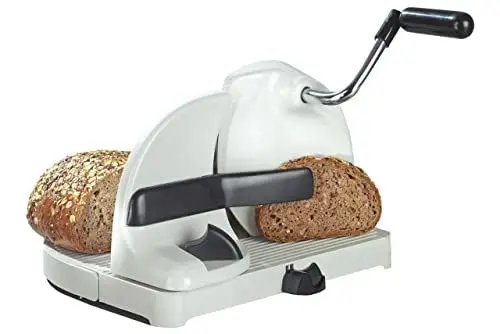 Produktbild: Maximex Brotschneidemaschine, Scheibendicke stufenlos wählbar, Gerade Schnittfläche, Standsicher, Edelstahlmesser, 31 x 20 x 29 cm
