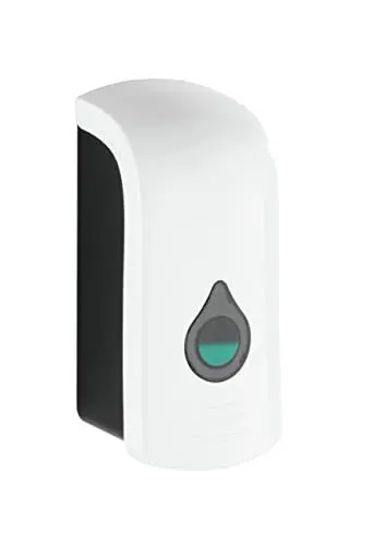 Produktbild: WENKO Desinfektionsmittel- und Seifenspender Ranera L Weiß, hygienischer Wand-Spender für Desinfektionsmittel, Flüssigseife etc, Befestigen ohne Bohren, Füllmenge: 740 ml, 10,5 x 24,5 x 10,5 cm