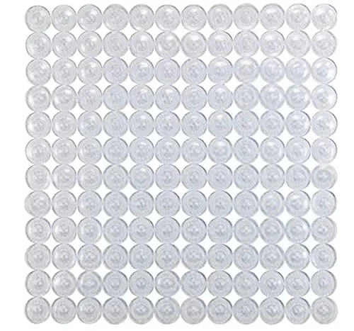 Produktbild: WENKO Duscheinlage Mod. Belem, Antirutsch-Duschmatte mit Saugnäpfen, Duschunterlage aus geometrisch angeordneten Kreisen für alle gängigen Duschtassen, aus robustem Kunststoff, 54 x 54 cm, Transparent