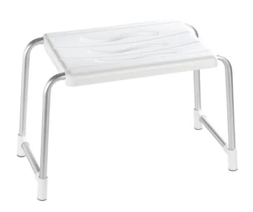 Produktbild: WENKO Duschhocker Secura Weiß - Wannenhocker, 120 kg Tragkraft, Kunststoff, 50 x 32 x 26 cm, Weiß