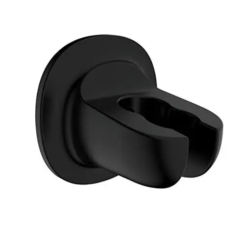 Produktbild: WENKO Duschkopfhalter Libertà, Wandhalter für Handbrausen zum einfachen Befestigen ohne Bohren mit Spezial-Klebepad, aus stabilem Kunststoff (ABS), rückstandslos entfernbar, Ø 7 cm, Schwarz