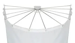 Produktbild: WENKO Duschschirm mit Edelstahl 12 Armen, Duschspinne als Duschvorhang, Duschvorhanghalter, 96 x 10,5 x 72 cm, Weiß