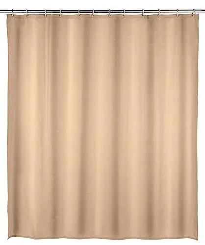 Produktbild: WENKO Duschvorhang Uni Nude - wasserdicht, pflegeleicht, Polyethylen-Vinylacetat, 200 x 180 cm, Beige