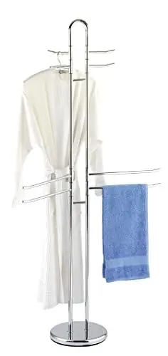 Produktbild: WENKO Handtuch-/Kleiderständer Mod. Palermo Hochglanz-Chrom für Badezimmer und Schlafzimmer mit 8 Armen zum Aufhängen von Kleidung Maße 55,5 x 168 x 28,5 cm