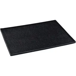 Produktbild: WENKO Geschirr-Abtropfmatte Maxi, extra große Gummimatte 40 x 30 cm, mit Noppenstruktur zum Abtropfen von Geschirr & Gläsern, Kunststoff, Schwarz