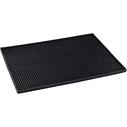 Produktbild: WENKO Geschirr-Abtropfmatte Maxi, extra große Gummimatte 40 x 30 cm, mit Noppenstruktur zum Abtropfen von Geschirr & Gläsern, Kunststoff, Schwarz
