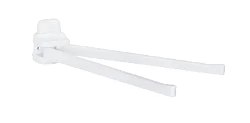 Produktbild: WENKO Handtuchhalter Mod. Pure mit Zwei beweglichen Armen für Handtücher einfache Reinigung aus Kunststoff Maße 8 x 43 x 11 cm Farbe Weiß
