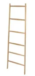 Produktbild: WENKO Handtuchleiter Mod. Acina, Handtuchhalter aus FSC® zertifiziertem Akazienholz zum Anlehnen an die Wand, mit 6 Handtuchstangen für Handtücher, Kleidung und Accessoires, 55 x 170,5 x 21 cm