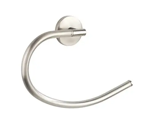 Produktbild: WENKO Handtuchring Mod. Cuba Matt, flexibel nach Oben und unten beweglicher Handtuchhalter, Massive Qualität aus rostfreiem Zinkdruckguss mit mattiertem Finish, 21,5 x 15 x 4 cm