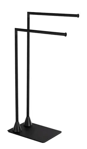 Produktbild: WENKO Handtuch- und Kleiderständer Mod. Hella, Industrial Style, freistehend, Schwarz matt, lackierter Stahl