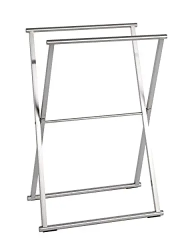 Produktbild: WENKO Handtuchständer Lava Edelstahl - Kleiderständer, klappbar, Edelstahl rostfrei, 53.5 x 80.5 x 35 cm, Glänzend, 80.5 x 35 x 53.5 cm