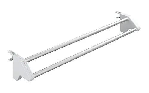 Produktbild: WENKO Heizkörper-Wäschetrockner Twin, stabiler Wäschetrockner zum Einhängen an den Heizkörper, Länge: 2 x 60 cm, universell einsetzbar, aus rostfreiem Aluminium, Maße (B x H x T): 60 x 13 x 11,5 cm