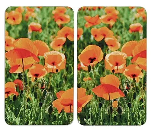 Produktbild: WENKO Herdabdeckplatte Universal Mohnfeld 2er Set