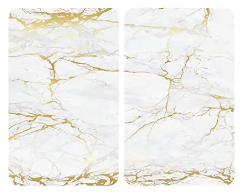 Produktbild: WENKO Herdabdeckplatten Universal Marmor Gold 2er Set
