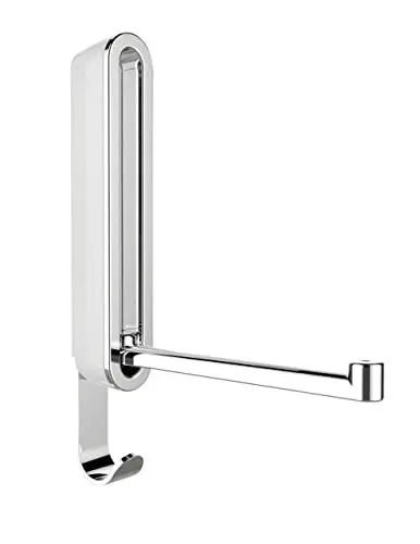 Produktbild: WENKO Klapphaken Premium Sigma, Klappbarer Wandhaken mit Abrutschsicherung, Metall/Kunststoff, 2,5 x 18 x 2,5 cm, Weiß