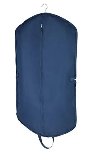 Produktbild: WENKO Kleidersack Business Premium mit extra Universaltasche, Kleiderhülle 62 x 112 cm zur staubfreien Aufbewahrung von Saisontextilien mit Reißverschluss & atmungsaktive Tasche 40 x 30 cm, Blau