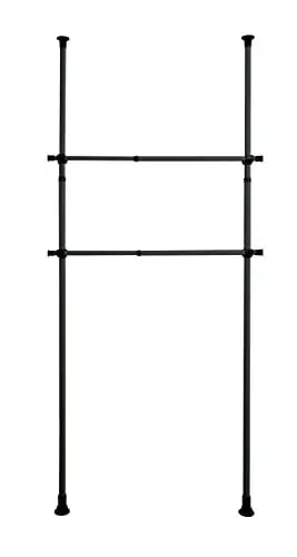 Produktbild: WENKO Kleiderstange Herkules 2er Set, Waagerechte Ergänzungs-Stange zum passenden Teleskop-System, Metall, Ausziehbar bis 120 cm, Schwarz