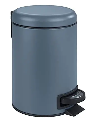 Produktbild: WENKO Treteimer Mod. Leman, 3 Liter, mit herausnehmbarem Einsatz, aus lackiertem Stahl, 17 x 25 x 22,5 cm, Dunkelblau
