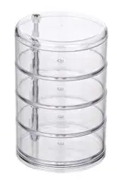 Produktbild: WENKO Kosmetik Organizer Tower, Aufbewahrung für Make-up und Haarschmuck, 4 Fächer, Acryl, Transparent