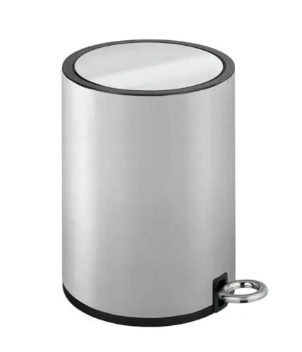 Produktbild: WENKO Kosmetik Treteimer Monza Easy Close Edelstahl matt - Kosmetikeimer, Mülleimer mit Absenkautomatik, Anti-Fingerprint Fassungsvermögen: 3 l, Edelstahl rostfrei, 18.5 x 25.5 x 24.5 cm, Satiniert, 25.5 x 24.5 x 18.5 cm