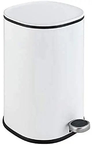 Produktbild: WENKO Kosmetik Treteimer Nant 5 Liter, Badezimmer-Mülleimer mit Absenkautomatik, Kleiner Abfalleimer, 27,3 x 30 x 20,5 cm, Weiß matt