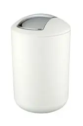 Produktbild: WENKO Kosmetikeimer Mod. Brasil L, 6,5 Liter Bad-Mülleimer mit Schwingdeckel, aus bruchsicherem Kunststoff, BPA-frei, Weiß