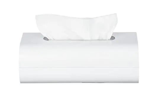 Produktbild: WENKO Kosmetiktücherbox Oria - Taschentuchspender, Tissuebox, Acryl, 24 x 8.5 x 13 cm, Transparent, Weiß, 8.5 x 13 x 24 cm