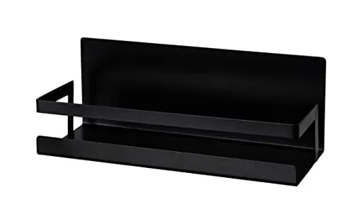 Produktbild: WENKO Magnetisches Gewürzregal Ima mit Umrandung, aus Metall, zum Abstellen von Gewürzstreuern und Grillzubehör, Befestigen ohne Bohren, Black Outdoor Kitchen, 30 x 12 x 11 cm, Schwarz