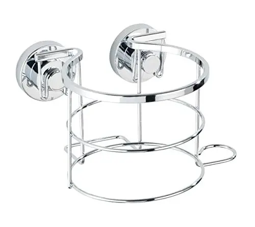 Produktbild: WENKO 17798100 Power-Loc Haartrocknerhalter Bovino - Befestigen ohne Bohren, Easy Hang On, Edelstahl rostfrei, 13 x 8,5 x 11,5 cm, glänzend