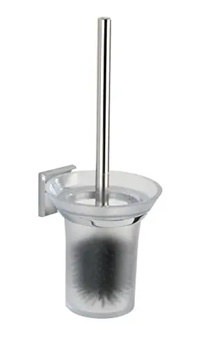 Produktbild: WENKO Power-Loc® WC-Garnitur Laceno - WC-Bürstenhalter, Befestigen ohne Bohren, Kunststoff (ABS), 14 x 36.5 x 15.5 cm, Chrom