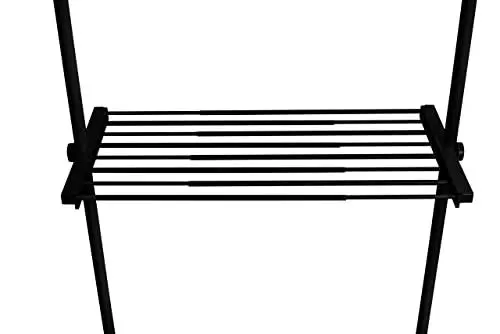 Produktbild: WENKO Regalboden Herkules, ausziehbares Zubehörteil zum verstellbaren Teleskop-System Herkules aus stabilem Stahl inklusive Halterungen aus Kunststoff, (B x H x T): 73-120 x 4 x 42,5 cm, Schwarz