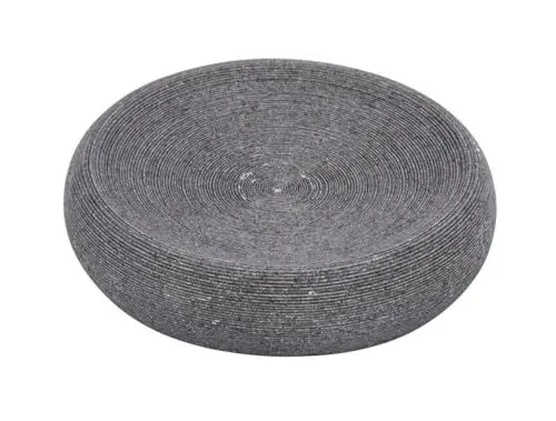 Produktbild: WENKO Seifenschale Goa, hochwertige Seifenablage aus schwerem Kunststein (Polyresin), im natürlichen Stein-Look, Ø: 12,8 x 3,1 cm, Grau