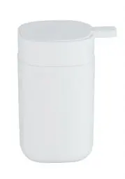 Produktbild: WENKO Seifenspender Davos, für 350 ml Flüssigseife, aus hochwertigem Kunststoff, BPA-frei, 9,8 x 13 x 7,8 cm, Weiß matt