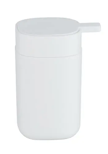 Produktbild: WENKO Seifenspender Davos, für 350 ml Flüssigseife, aus hochwertigem Kunststoff, BPA-frei, 9,8 x 13 x 7,8 cm, Weiß matt