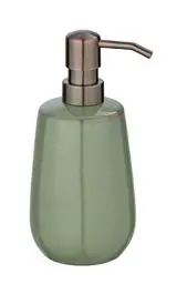 Produktbild: WENKO Seifenspender Mod. Sirmione aus Keramik, nachfüllbarer Desinfektionsmittelspender, Pumpaufsatz aus stabilem Kunststoff in Kupfer, Ø 8 x 17,5 cm, Füllmenge 430 ml, Spender Grün/Kupfer
