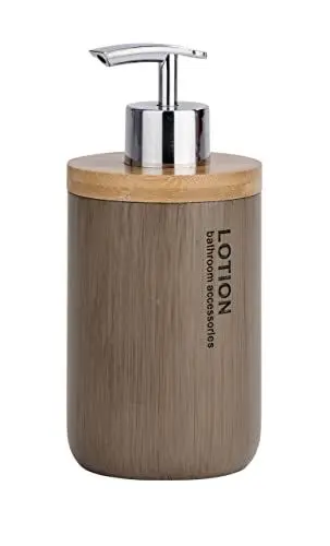 Produktbild: WENKO Seifenspender Palo Taupe - Flüssigseifen-Spender, Spülmittel-Spender Fassungsvermögen: 0.31 l, Polyresin, 7.5 x 16.8 x 7.5 cm, Taupe, 16.8 x 7.5 x 7.5 cm