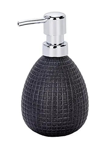 Produktbild: WENKO Seifenspender Polaris Jet Anthrazit Keramik - Flüssigseifen-Spender, Spülmittel-Spender Fassungsvermögen: 0.39 l, Keramik, 9.5 x 16 x 9 cm, Anthrazit, 16 x 9 x 9.5 cm