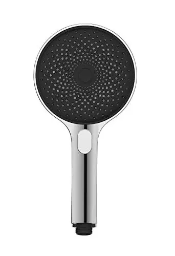 Produktbild: WENKO Softwater Duschkopf, 3 Strahlarten, Universalhandbrause spritzarm und leise in der Funktion, Duschbrause, super sanftes Wasser dank mehr Düsen am Brausekopf, Duschkopf Ø 13 cm, ABS Chrom/Schwarz