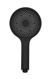 Produktbild: WENKO Softwater Duschkopf, 3 Strahlarten, Universalhandbrause spritzarm und leise in der Funktion, Duschbrause, super sanftes Wasser dank mehr Düsen am Brausekopf, Duschkopf Ø 13 cm, ABS Schwarz matt