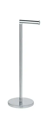 Produktbild: WENKO Stand Toilettenpapierhalter 2-in-1, platzsparender Rollenhalter aus Edelstahl, für bis zu 4 Ersatzrollen, 21 x 55 x 17 cm